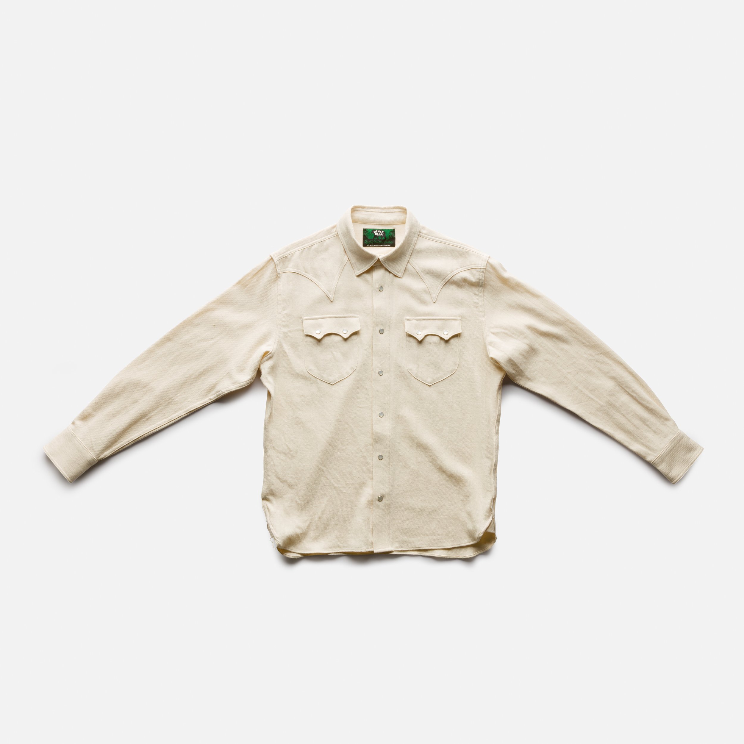 コ*ツ様 60s vintage opencollar shirtクリームブラウ Black Bear Brand - Vintage NATURAL Western P-Snap Shirt — Black
